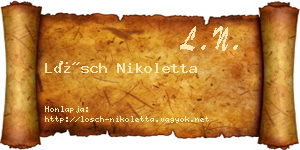 Lösch Nikoletta névjegykártya